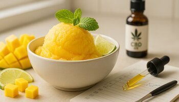 Glace ou dessert ? Sorbet mangue au CBD