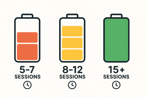 Autonomie de batterie des vaporisateurs - Comparaison par nombre de sessions